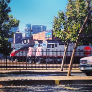 Caltrain is the traditional intercity transport method.