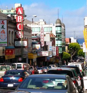 SF Chinatown, a place that really shouldn't have cars.