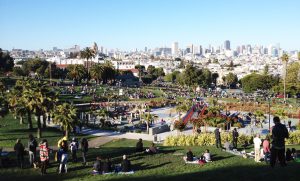 My Instagram of a perfect (and intentionally designed) vista at Dolores Park. This shit doesn't happen anymore.